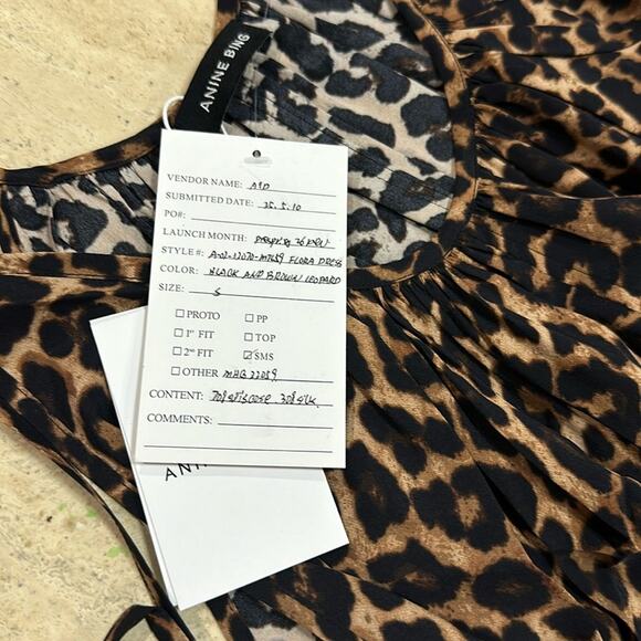 ANINE BING 2026 FLORA MAXI DRESS IN LEOPARD PRINT Size S MSRP $400 - Picture 4 of 6